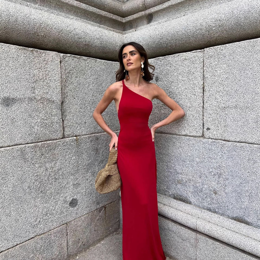 Damen Abendkleid mit asymmetrischem Design und elegantem Schlitz EB