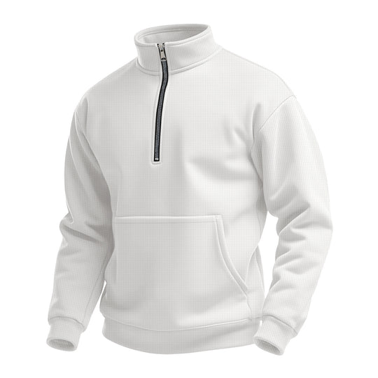 Herren Fleece-Pullover mit Stehkragen und praktischer Kängurutasche EB