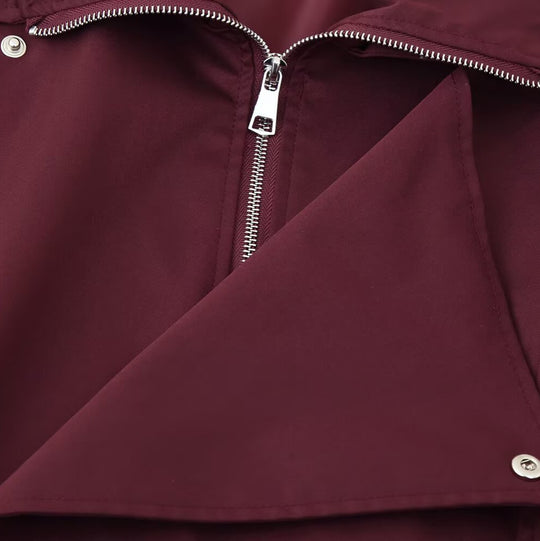 Damen lässige Übergangsjacke mit hohem Kragen und verstellbarem Kordelzug EB