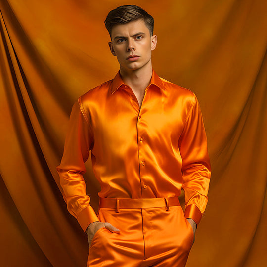Herren elegante und glänzende Hemd EB