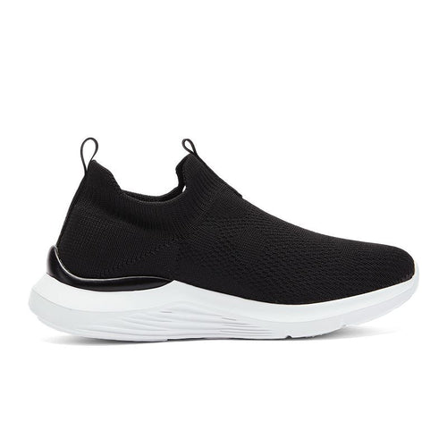Damen Sportliche Slip-On Sneakers mit elastischem Strickoberteil EB