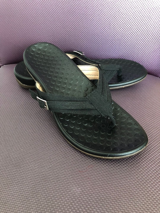 Damen Elegante und komfortable Zehentrenner-Sandalen mit verstellbarem Riemen EB