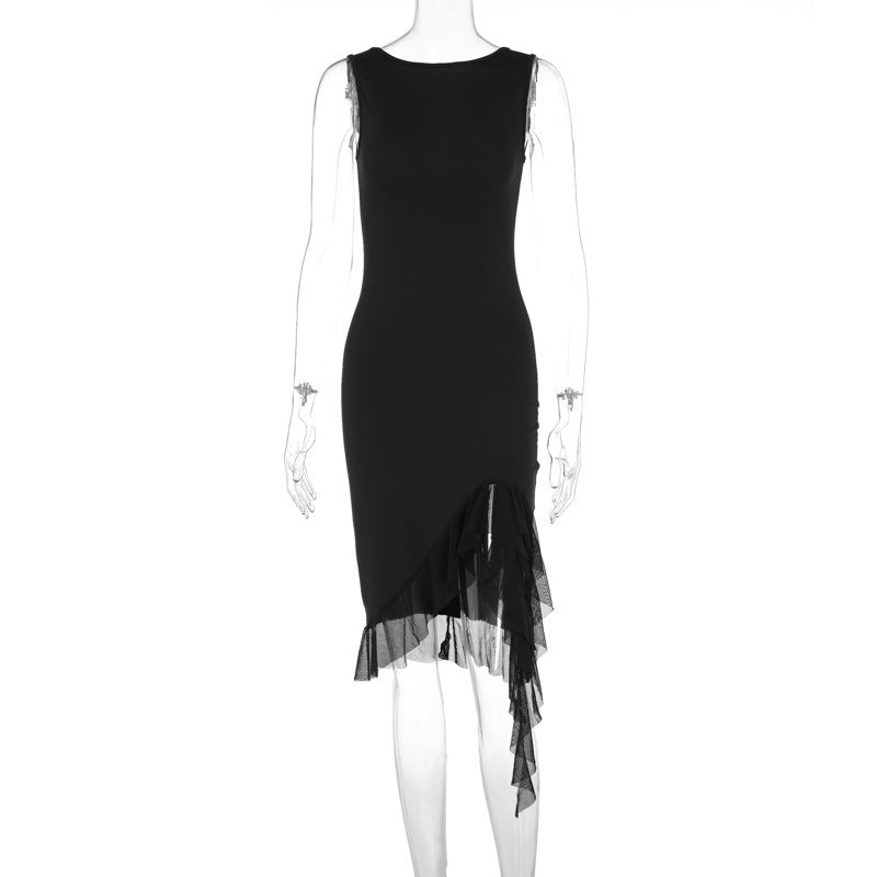 Damen Elegantes Kleid mit Rüschendetails und figurbetontem Schnitt EB