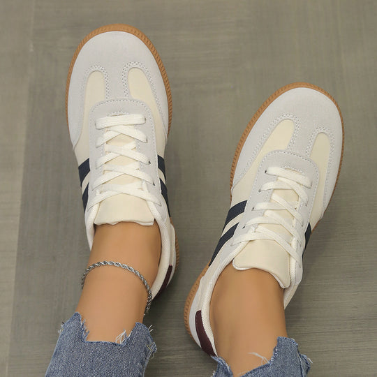 Damen Sportliche Retro Sneakers mit gepolstertem Innenfutter und rutschfester Sohle EB
