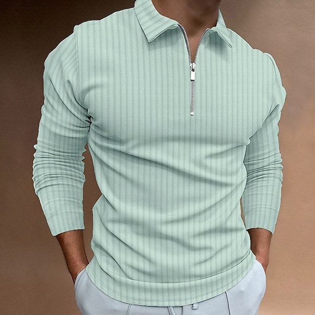 Herren modischer Poloshirt mit Reißverschluss EB