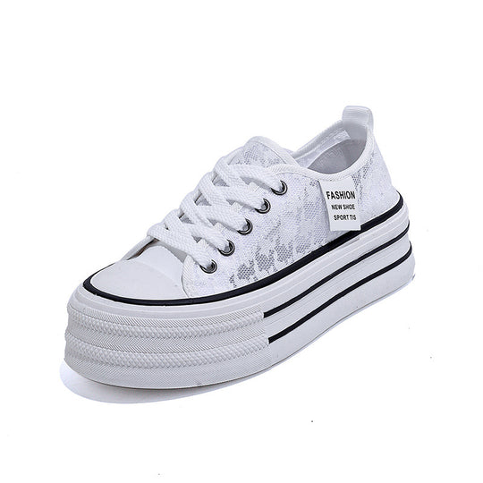 Damen Sneakers mit hohem Plateau und atmungsaktiver Oberseite EB