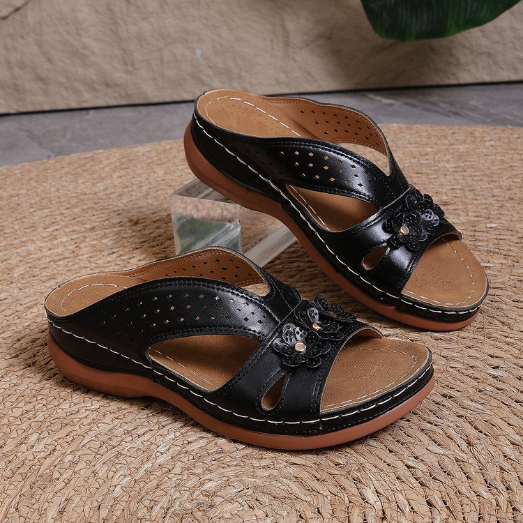 Damen Komfortable und elegante Blüten-Pantoletten EB