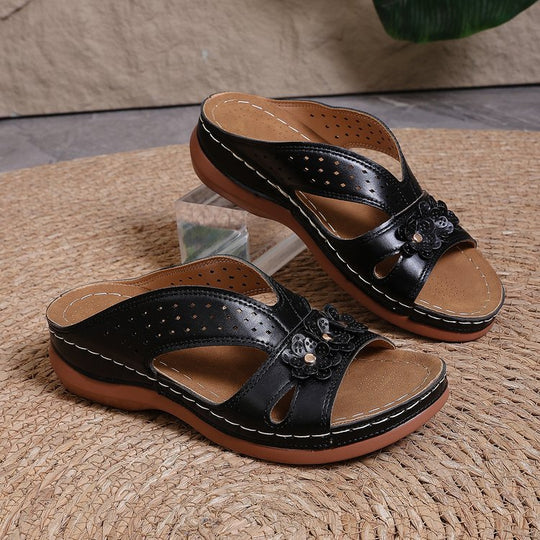 Damen Komfortable und elegante Blüten-Pantoletten EB
