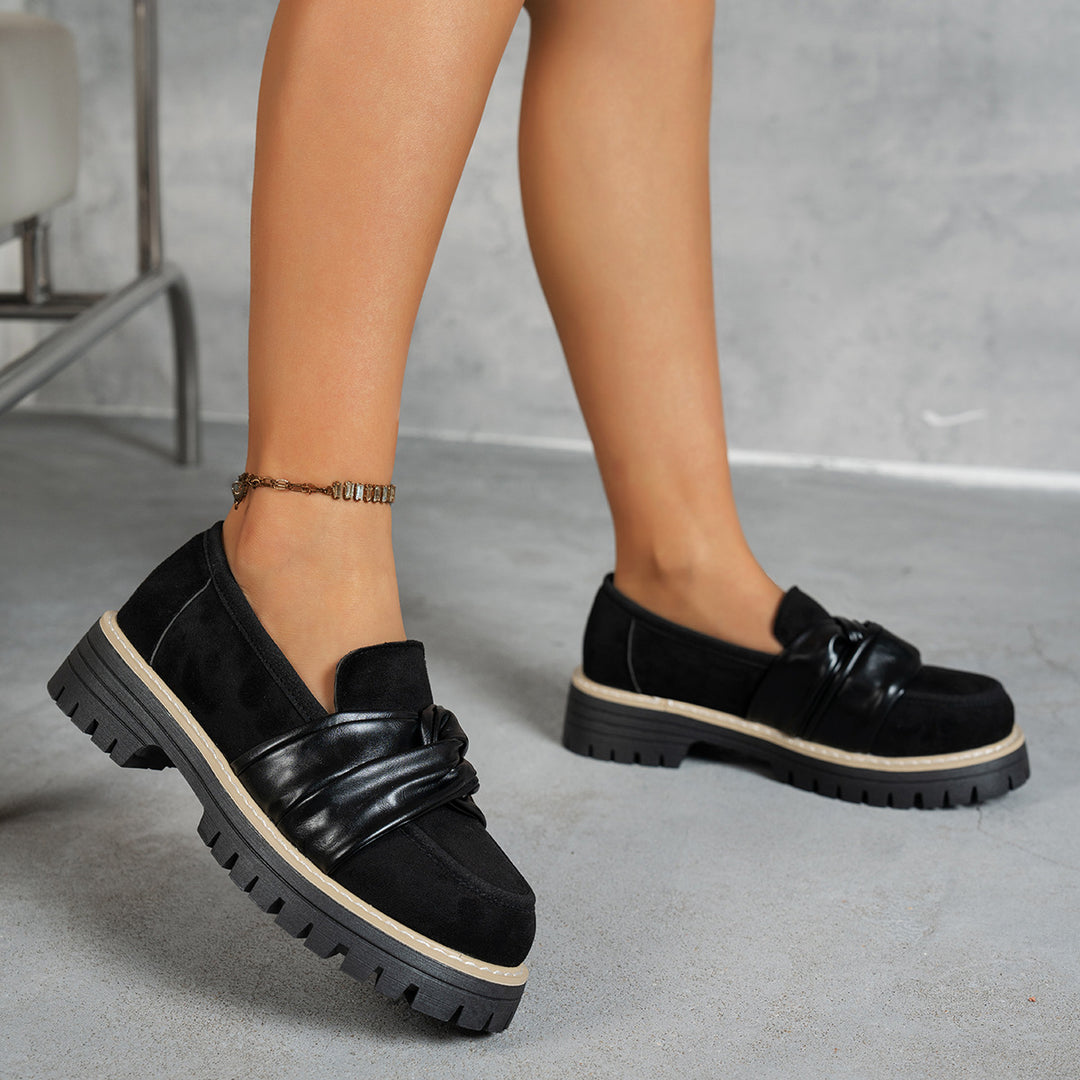 Damen Mokassins mit modischer Knotendetail und bequemer Profilsohle EB