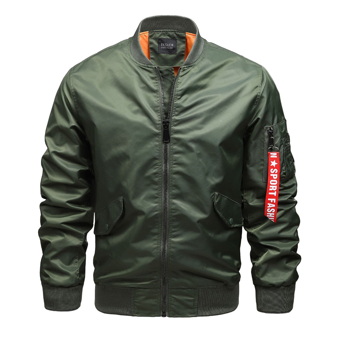Herren Bomberjacke im MA-1 Stil mit Ärmel-Utilitytasche und kontrastierendem Futter EB