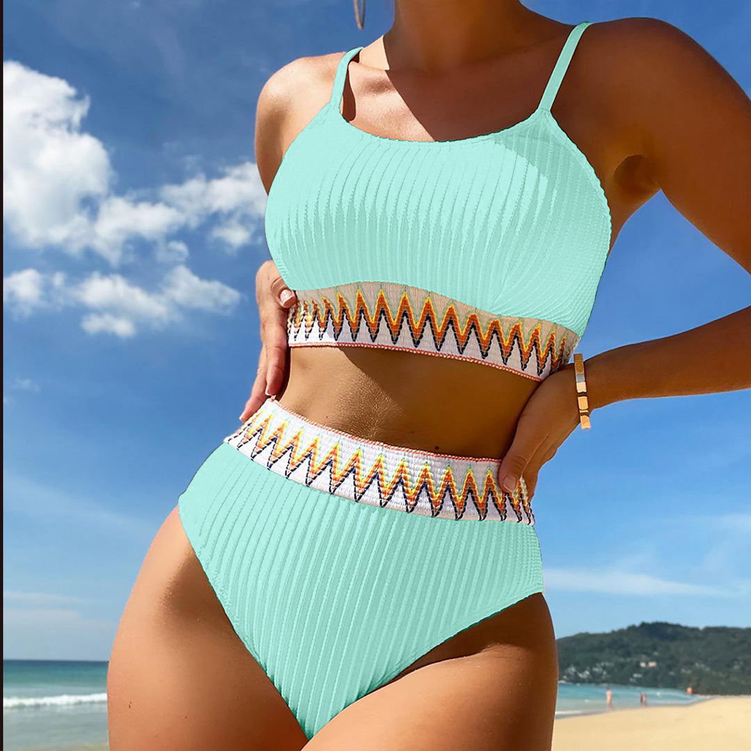 Damen Hochtailliertes Bikiniset mit raffinierten Zierdetails EB