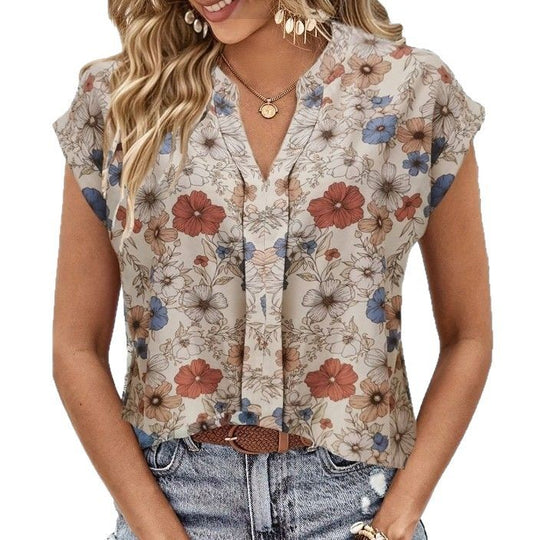 Damen Blusenshirt mit floralem Design und lässigem Schnitt EB