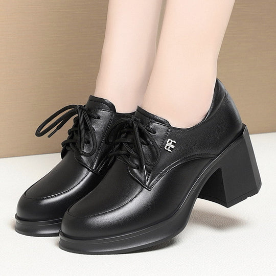 Damen Elegante Schnürpumps mit modischem Blockabsatz EB