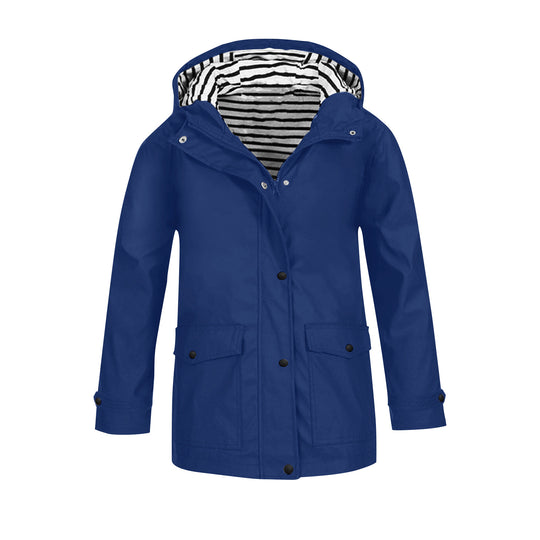 Damen wetterfeste Parkajacke mit praktischen Taschen und verstellbarem Kapuzenkragen EB
