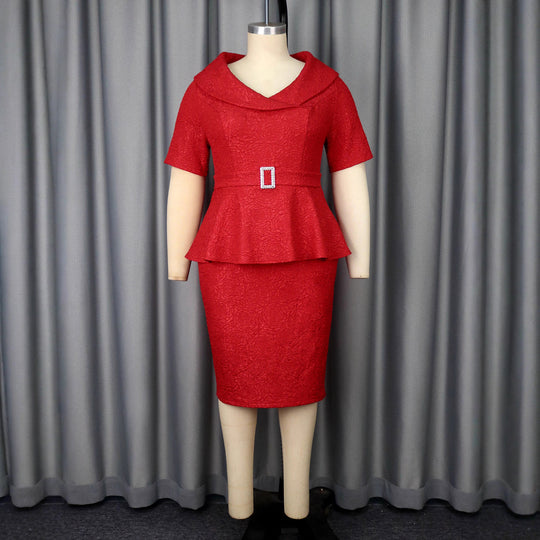 Damen figurbetontes Peplum-Kleid mit Raffinierter Taillierung EB