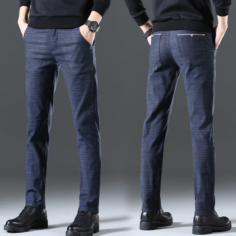 Herren moderne Chinohose mit elastischem Bund und seitlichen Taschen EB