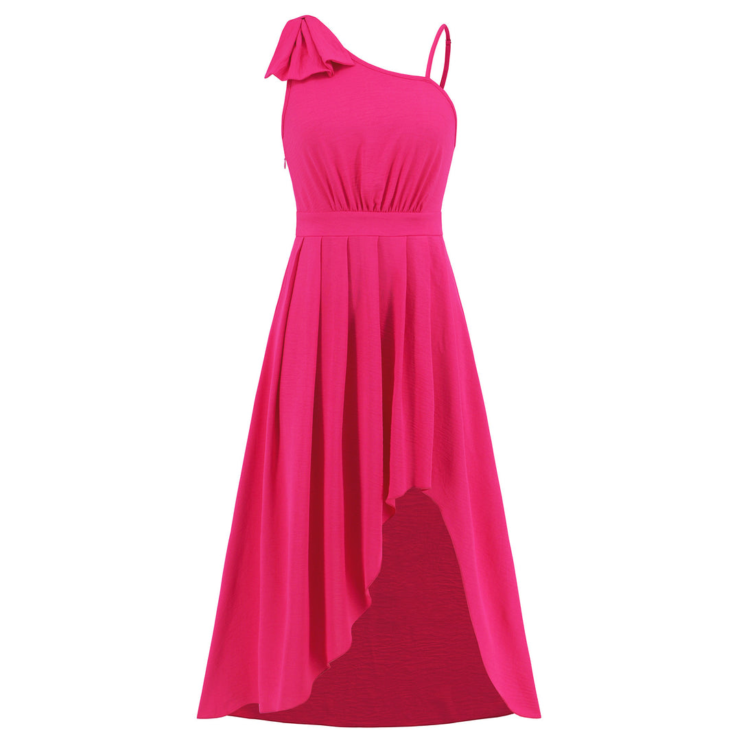 Damen Maxi-Kleid mit asymmetrischem Saum und schicker Schulterbindung EB