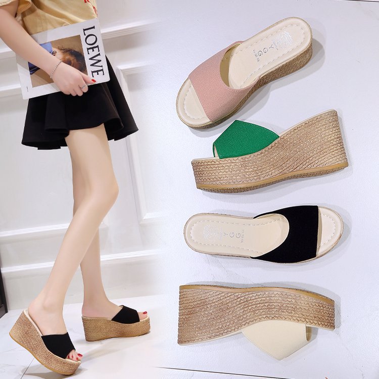 Damen Wedge-Pantoletten mit weichem Obermaterial und bequemer Sohle EB