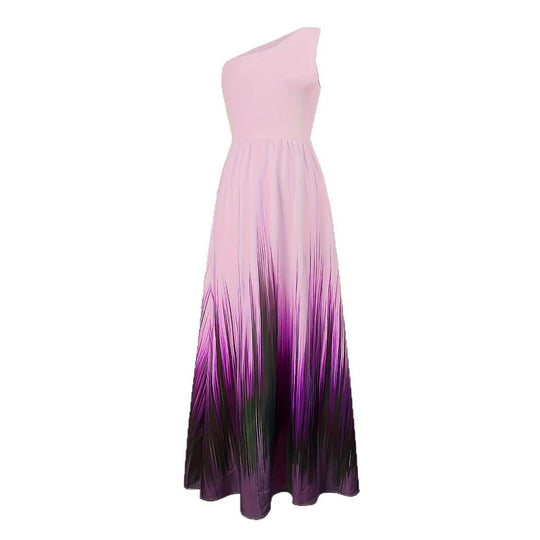 Damen Maxikleid mit schulterfreier Silhouette und fließendem Farbverlauf EB