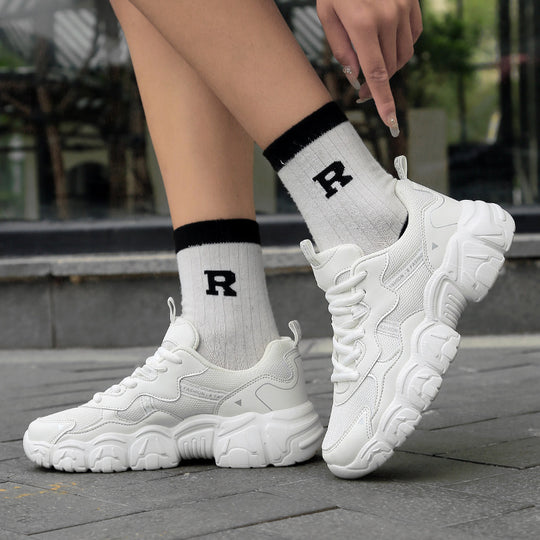 Damen Sportliche Sneakers im trendigen Chunky-Stil mit atmungsaktiven Mesh-Obermaterial und dämpfender Sohle EB