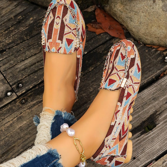 Damen Mokassins mit einzigartigem Ethno-Design EB