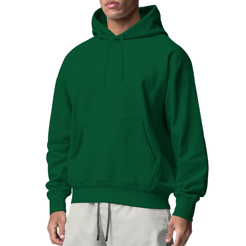 Herren nan Kapuzenpullover mit Kängurutasche, Relaxed-Fit und gerippten Bündchen EB