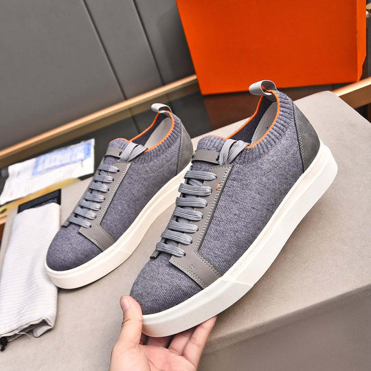 Damen sportliche Sneaker mit elastischem Strick-Obermaterial und rutschfester Sohle EB