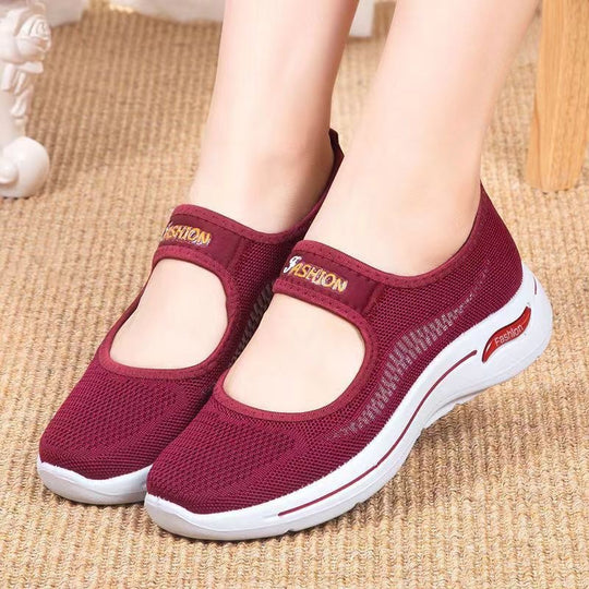 Damen Komfortable Slip-On Sneakers mit elastischem Riemen EB