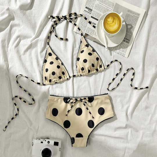 Damen Triangel-Bikini mit stylischem Punktmuster EB
