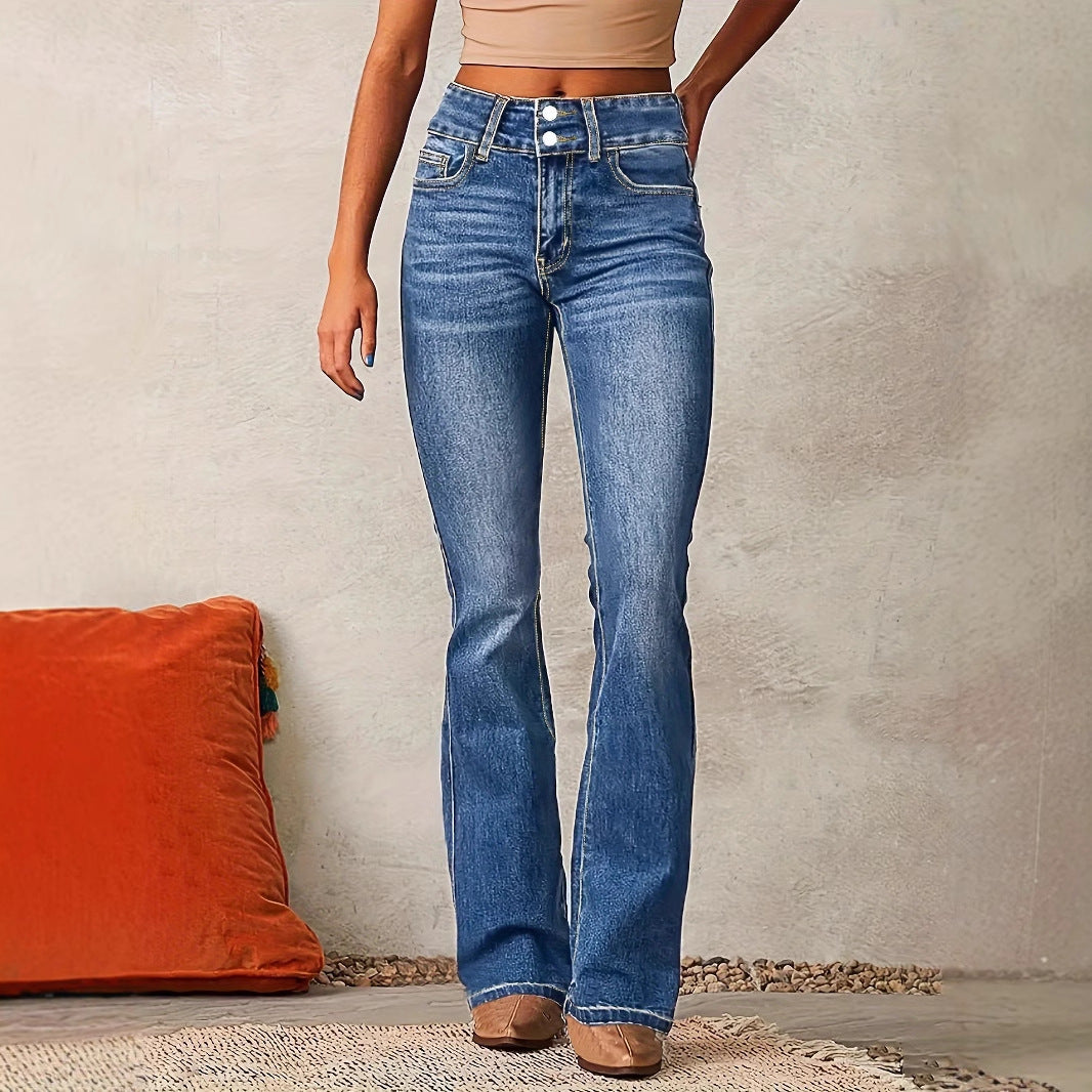 Damen Flared Jeans mit hohem Bund und flexibler Passform EB