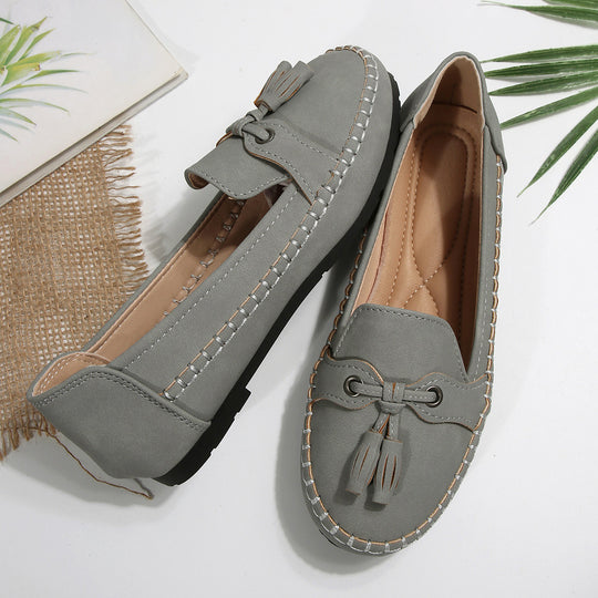 Damen Mokassin-Schuhe mit dekorativem Schleifenakzent und bequemer Sohlenkonstruktion EB