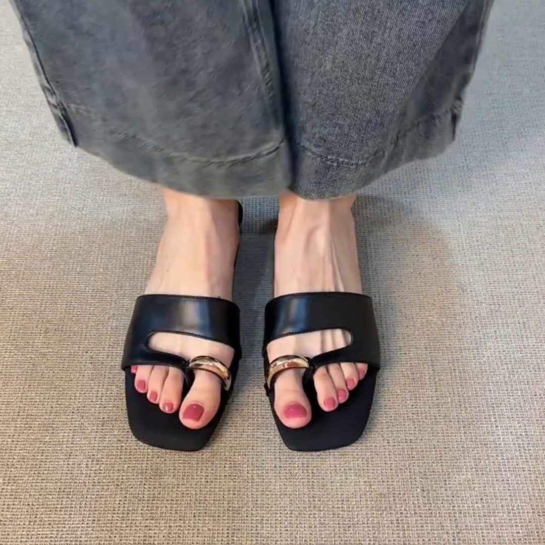 Damen elegante Sling-Sandalen mit modischem Riemen und komfortablem Fußbett EB