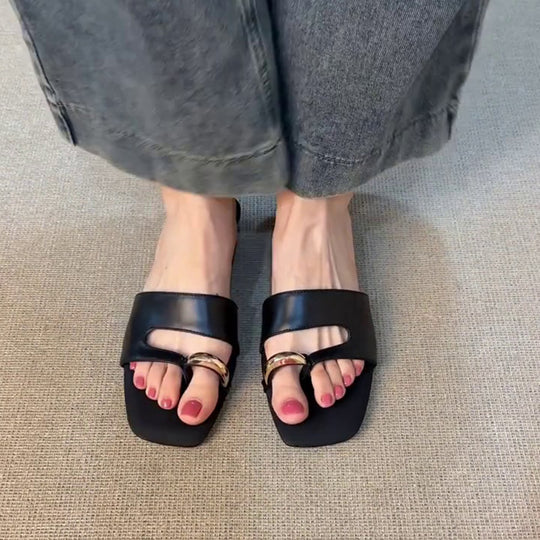 Damen elegante Sling-Sandalen mit modischem Riemen und komfortablem Fußbett EB