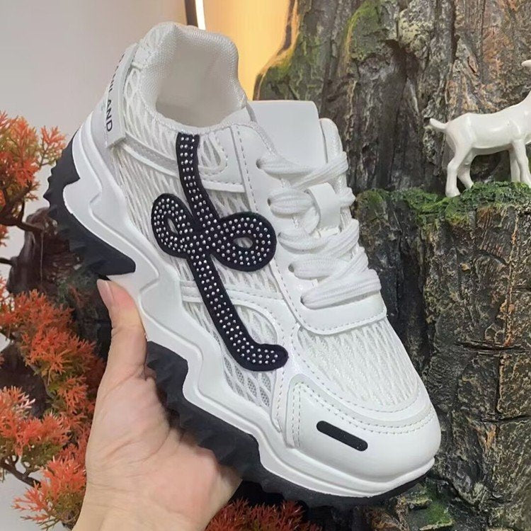 Damen modische Sneakers mit glitzernden Akzenten und atmungsaktivem Obermaterial EB