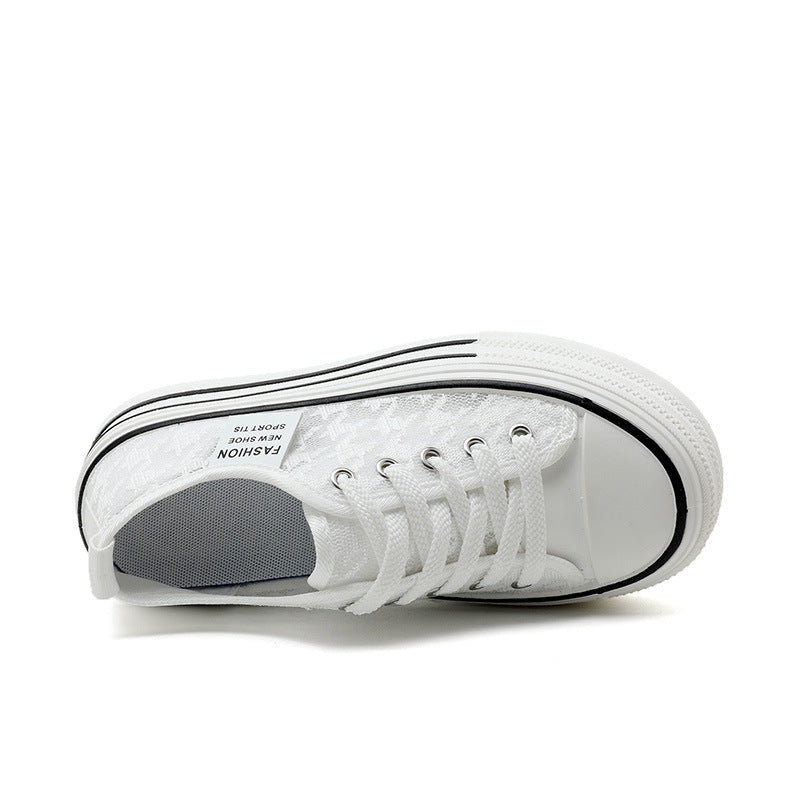 Damen Plateau-Sneaker mit modischem Textil-Obermaterial und rutschfester Sohle EB