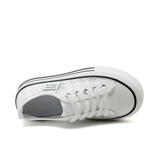 Damen Plateau-Sneaker mit modischem Textil-Obermaterial und rutschfester Sohle EB