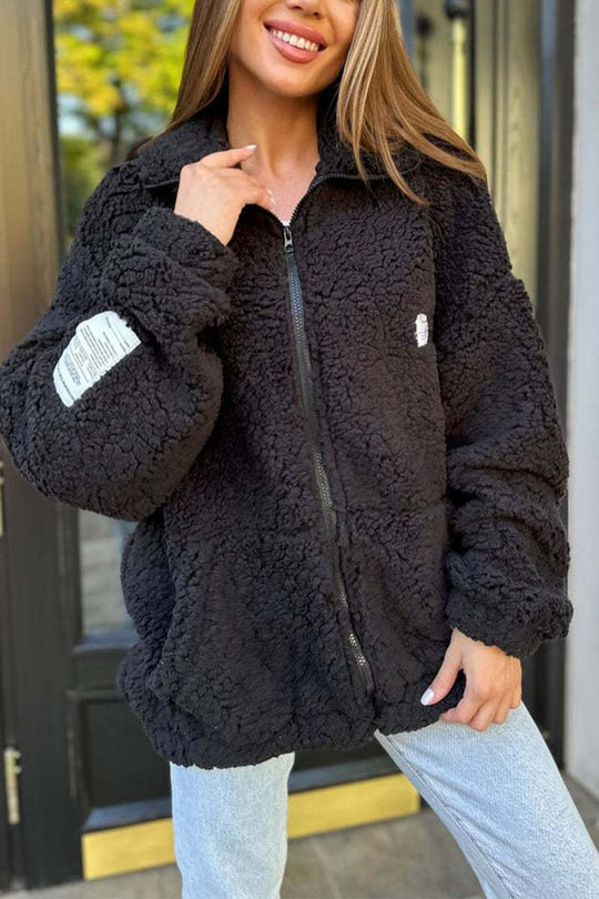 Damen Fleecejacke mit weichem Innenfutter und hoher Kragen EB