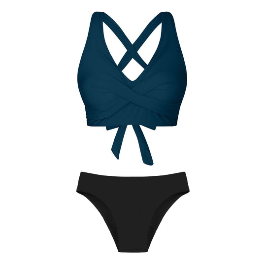 Damen Zweiteiliger Badeanzug mit floralem Design EB
