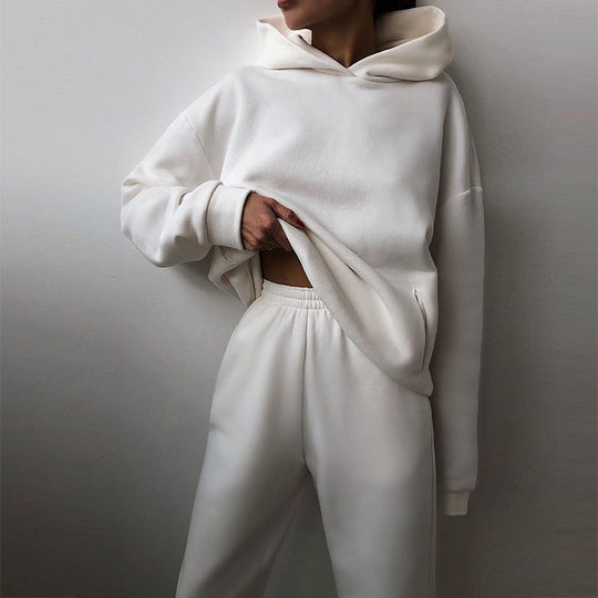 Damen modisches Oversize-Hoodie-Set mit lässigem Schnitt und elastischem Bund EB