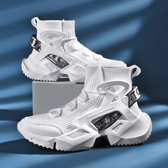 Damen Sportliche High-Top Sneakers mit elastischem Strick-Obermaterial und rutschfester Sohle EB