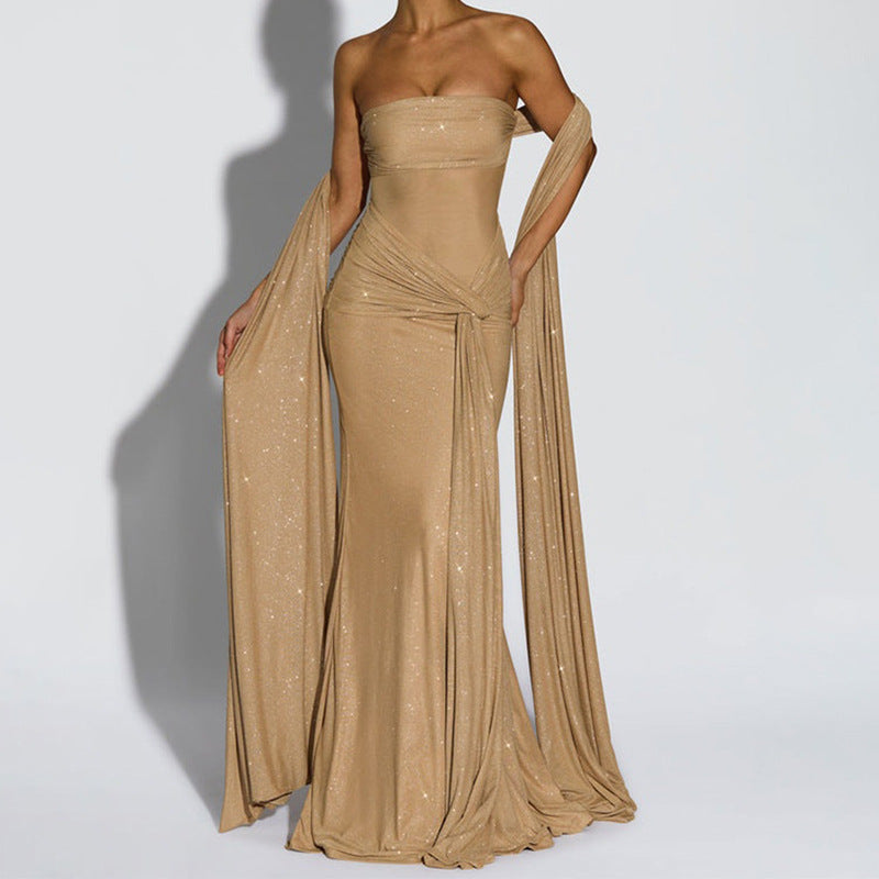 Damen Glamouröses Abendkleid mit Drapierungen EB
