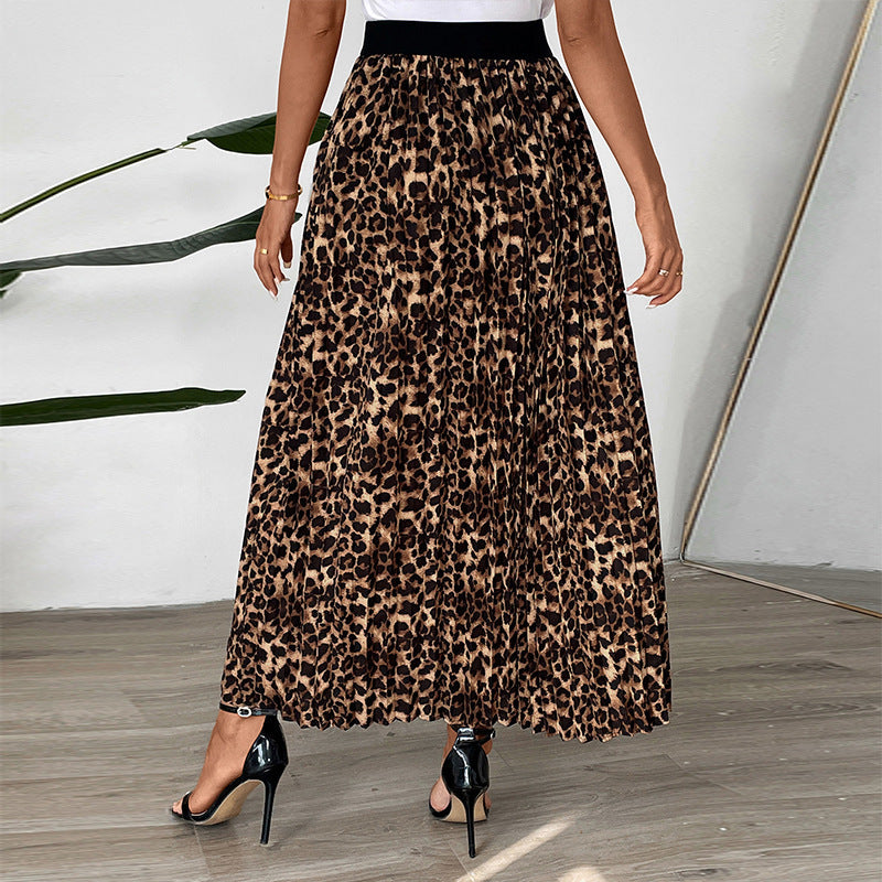 Damen Maxirock mit Leopardenmuster EB
