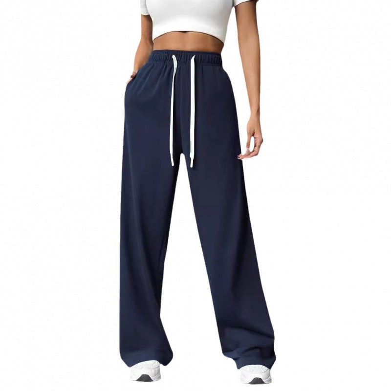 Damen Bequeme und lässige Freizeithose mit weitem Schnitt und elastischem Bund EB