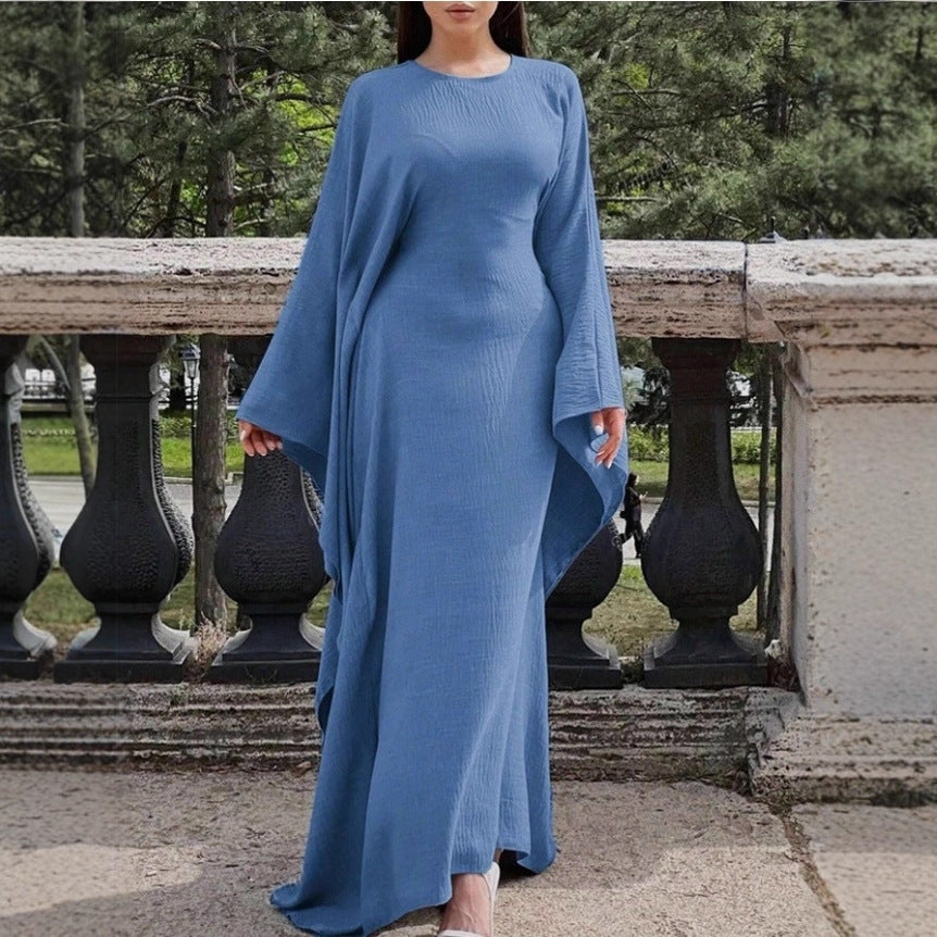 Damen Elegantes Maxikleid mit weiten Ärmeln und lockerem Schnitt EB