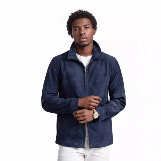 Herren Suede-Jacke im minimalistischen Design EB