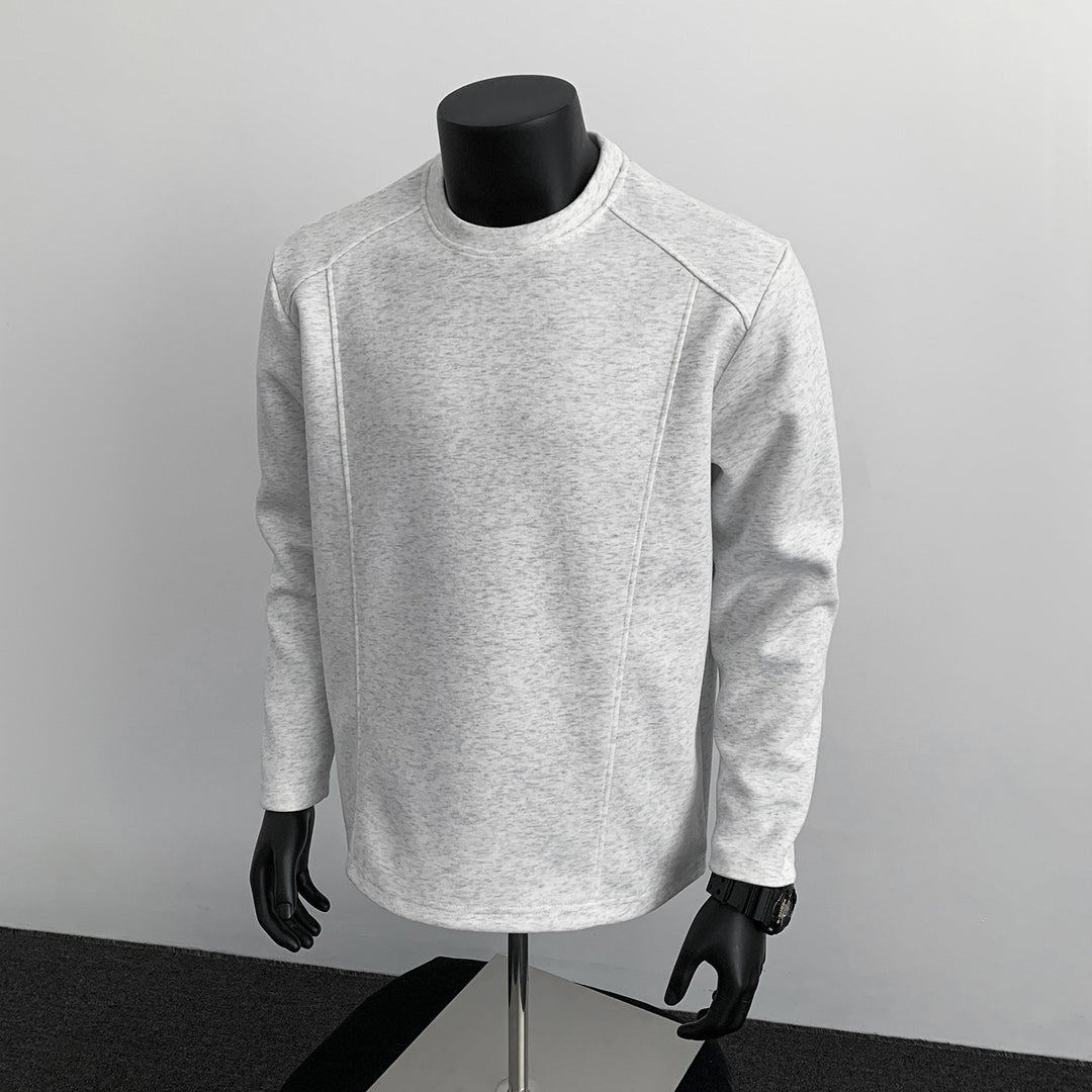 Herren nan taillierter Rundhals-Sweater aus dichtem Sweatstoff mit flachen Ziernähten und Raglanärmeln EB