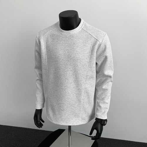 Herren nan taillierter Rundhals-Sweater aus dichtem Sweatstoff mit flachen Ziernähten und Raglanärmeln EB