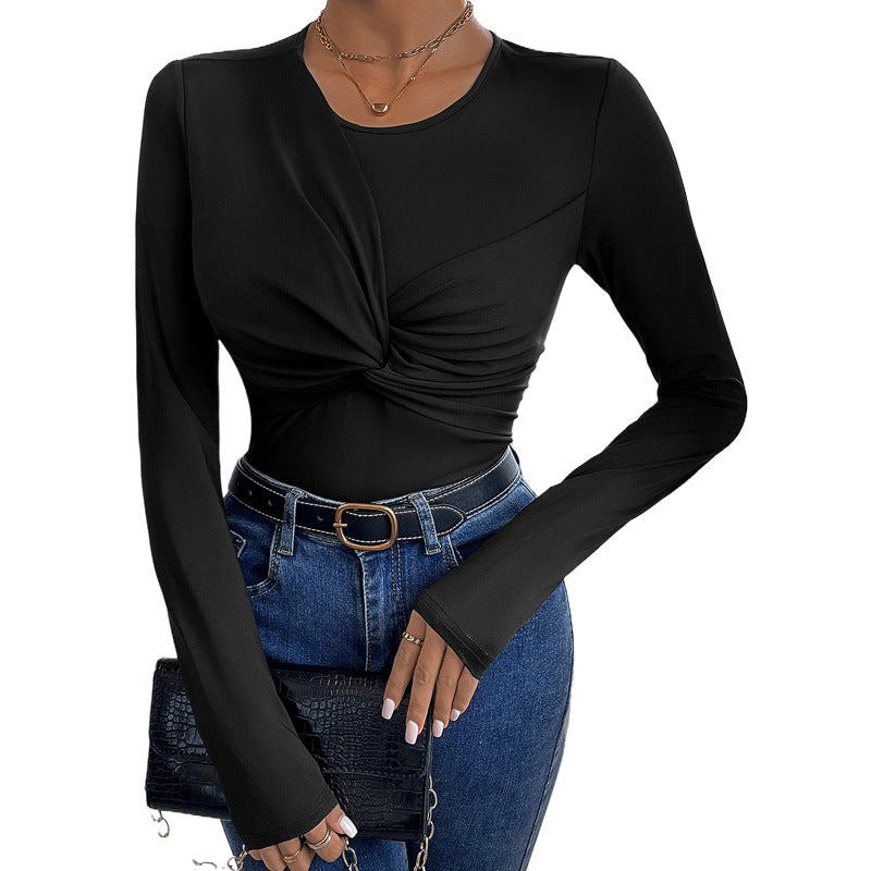 Damen Langärmliger Body mit innovativem Knotendesign EB