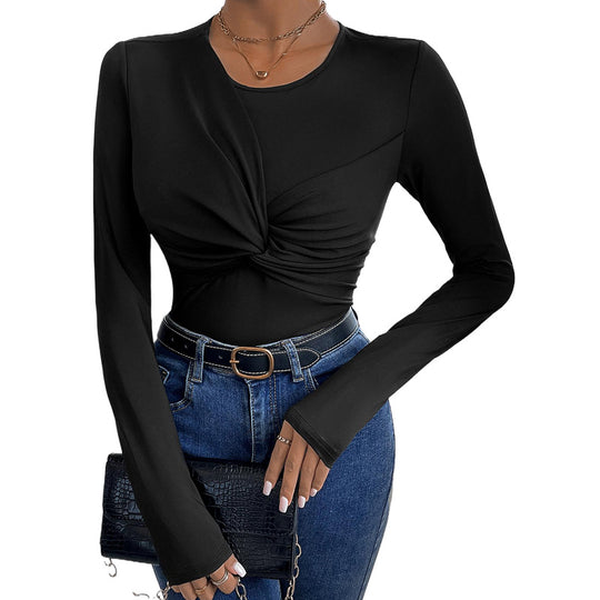 Damen Langärmliger Body mit innovativem Knotendesign EB