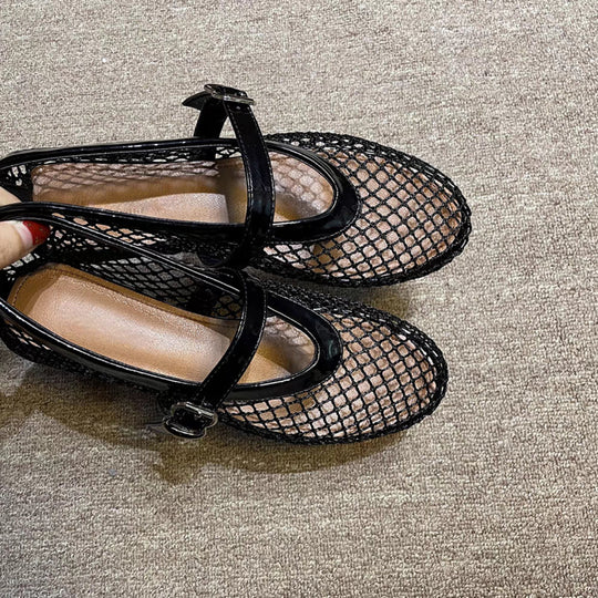 Damen elegante Schnürschuhe mit Netzdesign und modischer Sohle EB